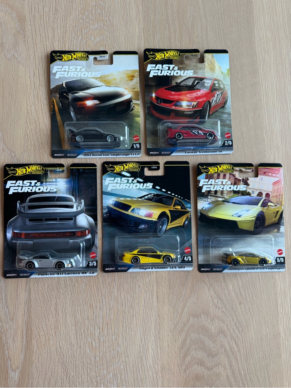 Hot Wheels - Fast & Furious Full Set of 5 cars
